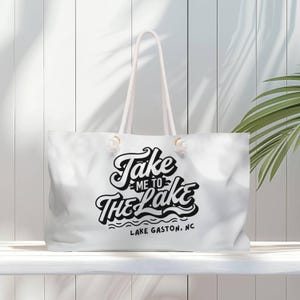 Customizable Lake Weekender Bag, Perfect for Lake Trips, Travel, Weekend Getaways, Family Outings, Gifts for Lake Lovers
