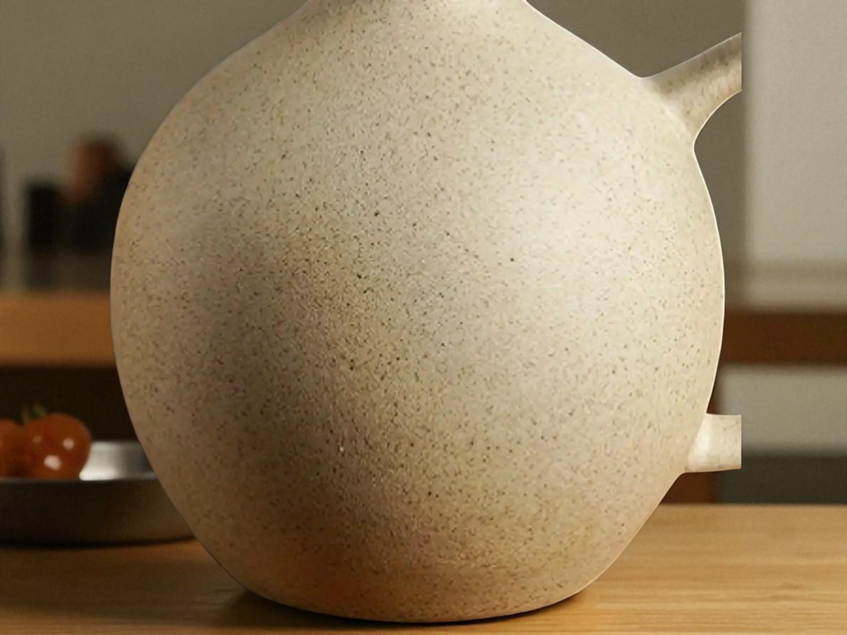 素朴な陶器のオリーブオイルディスペンサー：大きな陶器のオイルボトル