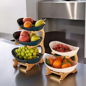 Modern Plastic Fruit Plate: Tiered Snack & Dessert Display
