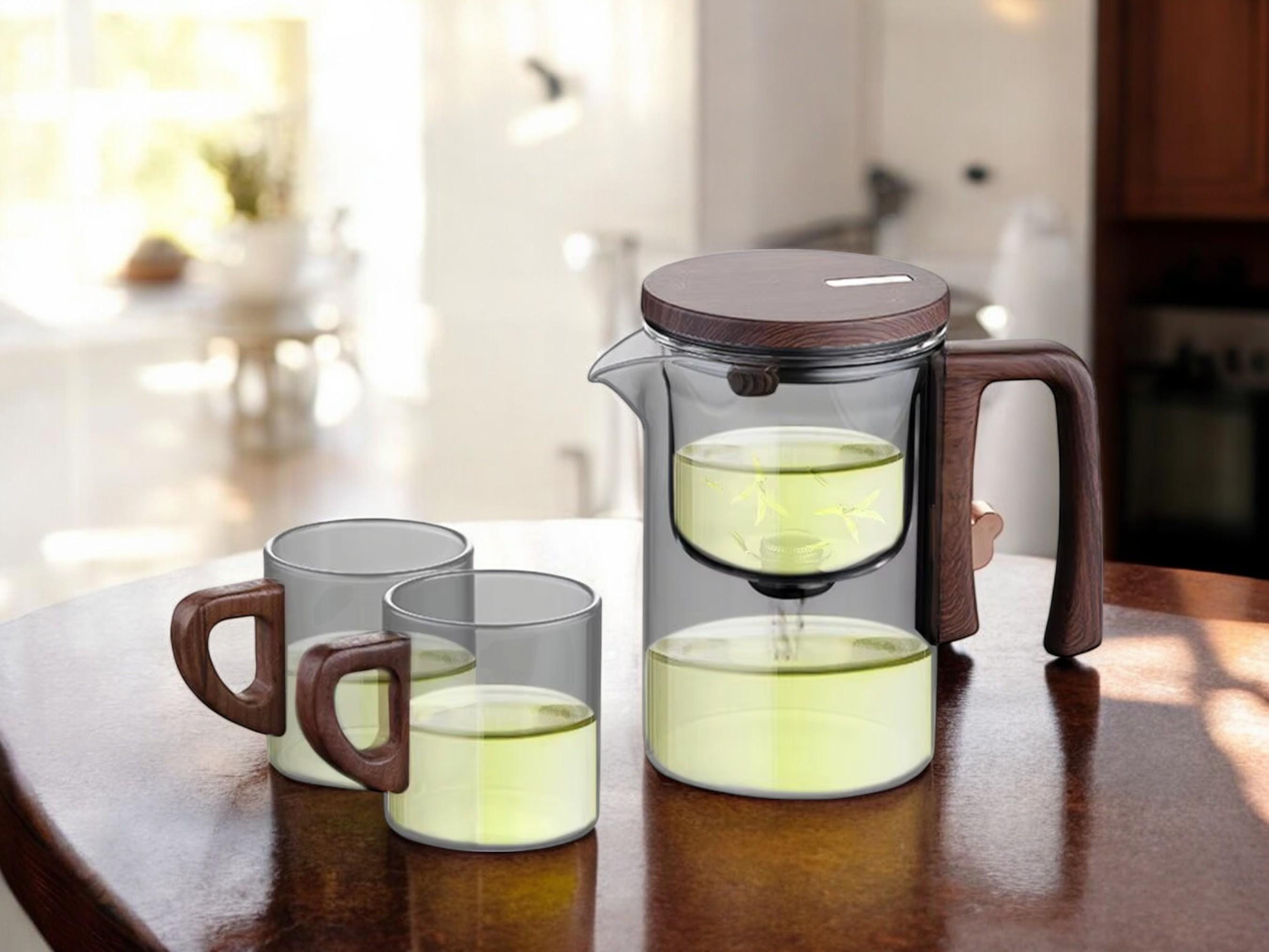 MagnaPourTea™ - Druppelvrije Glazen Theepot Set - Magnetische Tuit
