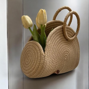 Handwoven Cotton Rope Shoulder Purse – Retro Chic Travel Bag for Women, Holiday Rattan Handbag