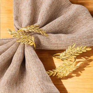 Anelli per tovaglioli dorati a forma di spiga di grano – Porta foglie in metallo per decorazioni autunnali, del Ringraziamento e del raccolto (set da 6)