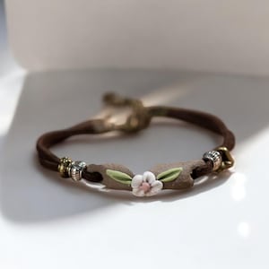 Forest Series Handmade Ceramic Bracelet – Adjustable Nature-Inspired Jewelry Gift for Women