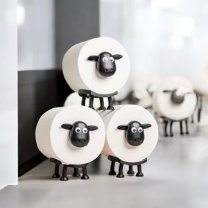 Funny Sheep Toilet Paper Holder – 3D Printed Black Sheep Bathroom Roll Stand Home Decor