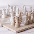 Handmade Travertine & White Marble Chess Set - 12 Inch Stone Board product logo