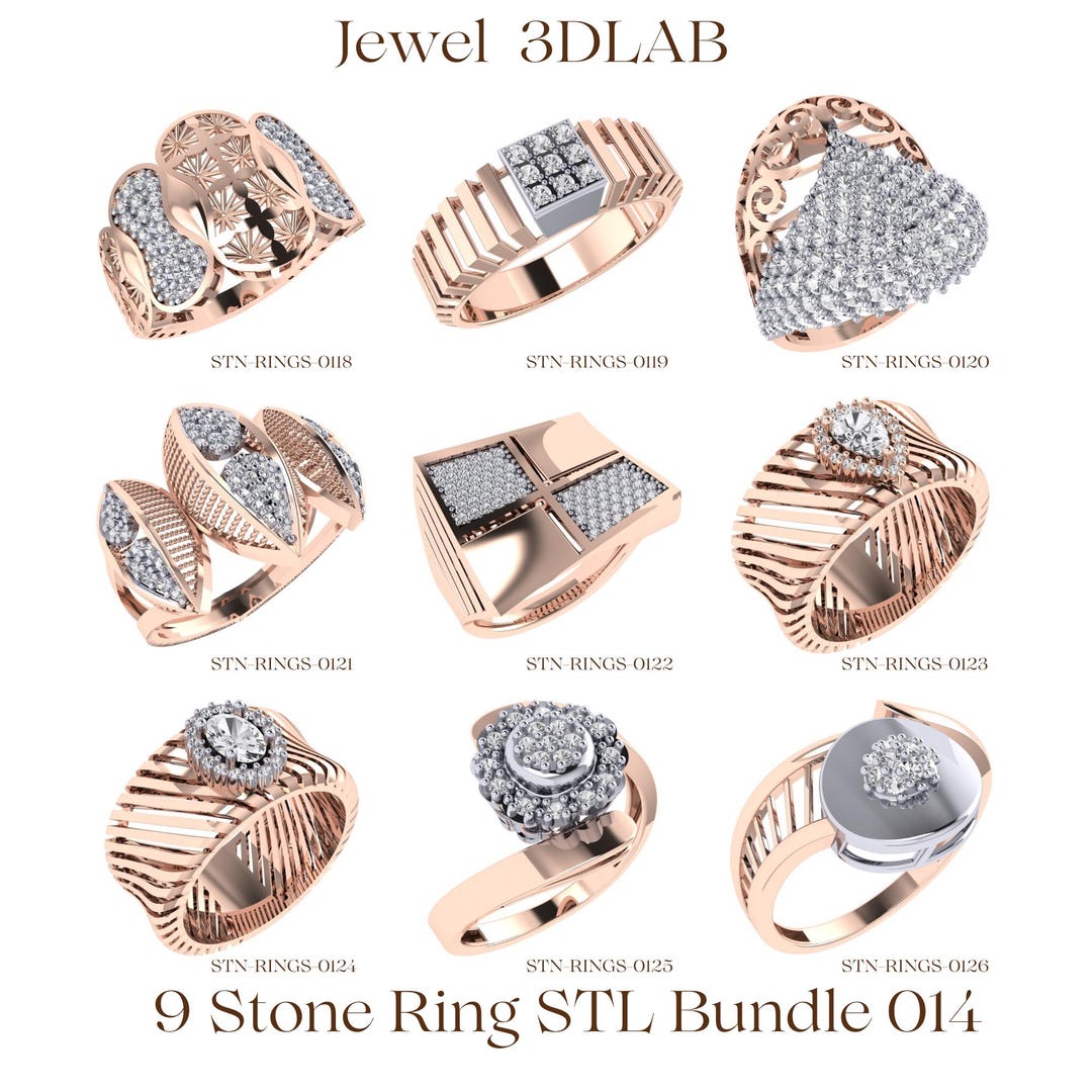 Arabic Gemstone Ring 3D Model (STL) – Elegant Islamic Jewelry Design ...