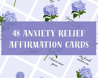 Affirmationskarten druckbar / Affirmationskarten digital / zur Linderung von Angst / druckbare Angstkarten / Affirmation für Angst und Selbstfürsorge