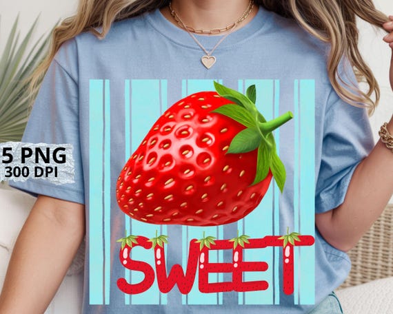 Strawberry PNG, Sweet Strawberry Png, Striped Summertime PNG, Trending PNG, Beach Png, Berry Png, Viral Png, Stripes Png, Girly Png Boutique