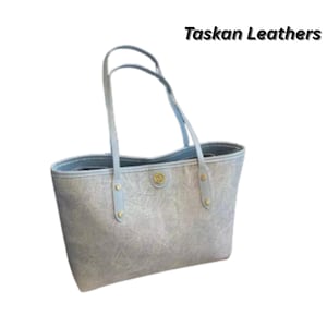 Merino Wool Felt Tote Bag with Leather Handles – Stylish Felt Handbag, Durable Shoulder Bag, Leather Tote, Elegant Leather Handbag