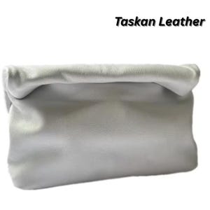 Soft Leather Clutch Bag, Oversized Leather Clutch, Roll Top Clutch Purse, Roll Down Leather Bag, Evening Clutch, Large Leather Purse