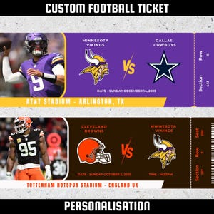 NFL personalisiertes Ticket, personalisiertes Ticket, personalisiertes Ticket, personalisiertes Ticket, personalisiertes Ticket, personalisiertes Shirt