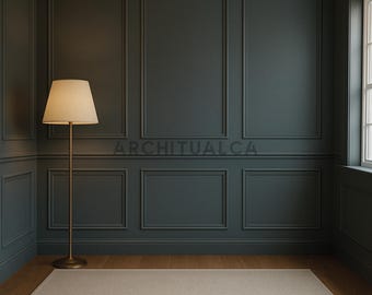 Peel and Stick Wall Molding Kit- Modern Accent Wall Paneling- Pre-Cut Wainscoting Trim- 3 Frame Set- Ready-to-Install Wall Moulding