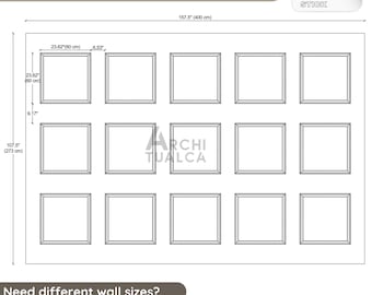 Custom Order- Full Wall Molding Kit – Pre-Cut Decorative Trim Panels – Elegant Frame Wall Set – Easy DIY Accent Wall Paneling Solution