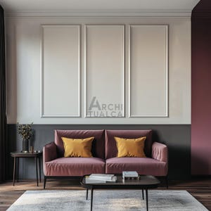 Peel and Stick Wall Trim Kit – Pre-Cut Frame Molding Panels – Modern Accent Wall Set – Ready to Install – Single or 3-Panel Option