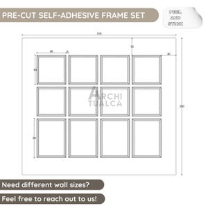Aangepaste bestelling, voorgesneden vormset voor volledige muur – set decoratieve panelen – set ontwerp schilderijlijst – eenvoudige doe-het-zelfoplossing voor accentmuur