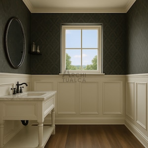 Peel & Stick Half Wall Molding Kit - Pre-Cut Wainscoting Panels - Paintable Trim for Accent Walls - Decorative Easy to Install Frames Panel