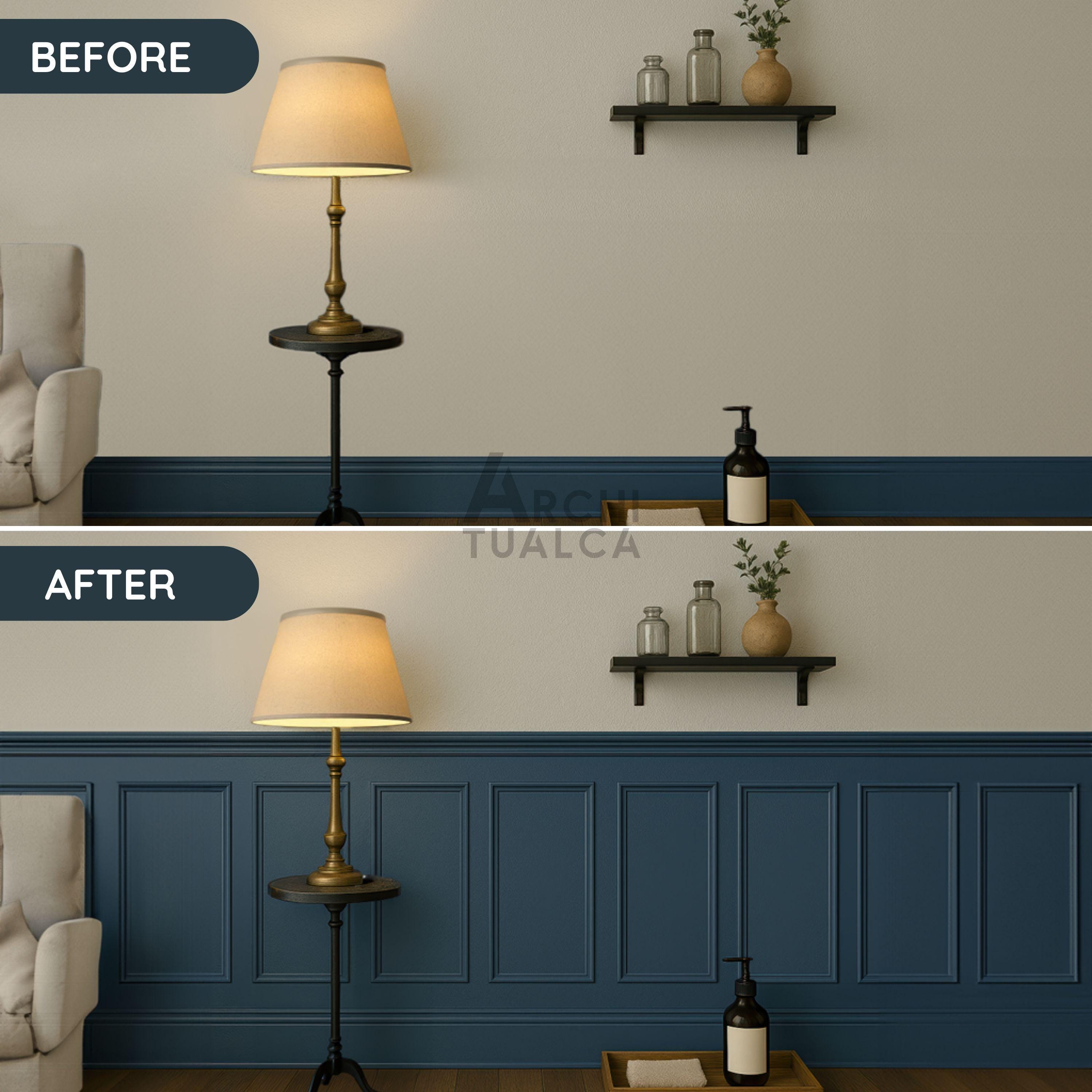 Peel and Stick Wainscoting Kit – Pre-cut Trim for Accent Walls – Half ...