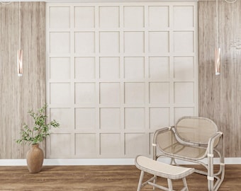Peel-and-Stick kit met plank en latten, decoratief polymeer muurlijst