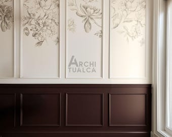 Pre-Cut Wall Molding Kit– Decorative Wall Trim Molding– Modern Accent Wall Panels – Easy to Install Single or Set of 3 Frame Set Options