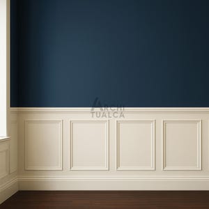 Pre-Cut Trim for Accent Walls- Half Wall Molding Kit- Peel & Stick Wainscoting Panels- Ready to Install – Paintable Wall Frames