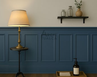 Peel and Stick Wainscoting Kit – Pre-Cut Trim for Accent Walls – Half Wall Molding Set– Paintable and Easy to Install Decorative Frames Set
