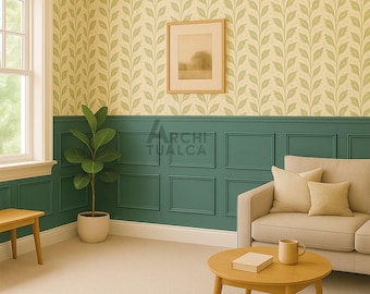 Wainscoting Wall Panel Kit – Peel & Stick Half Wall Molding – Pre-Cut Decorative Trim