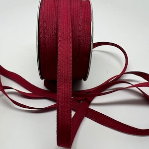 Gestreept Grosgrain lint - 3/8 inch - Bordeaux en kastanjebruin