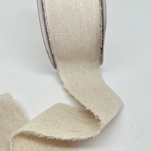 Cotton Blend Burlap Ribbon 2.5 inch -- Brown Natural  -- Wide Burlap -- 2 yards
