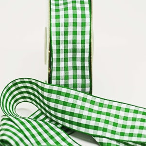 Gingham Ribbon -- 1,5 inch -- Groen met Wit