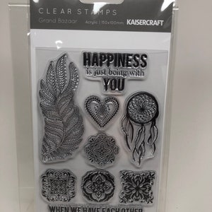 KaiserCraft Grand bazaar Collection Clear Stamps -- Acrílico -- Atrapasueños deja felicidad