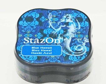 StazOn Solvent Midi Ink Pad in Blue Hawaii -- Tsukineko -- NEW SIZE