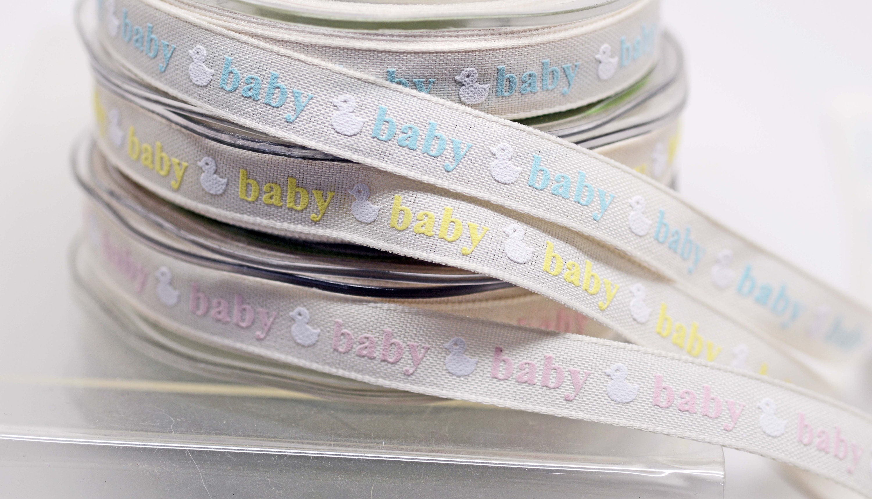 Paper Baby Ribbon Baby Duck Print Ribbon With Woven Edge 1/2 Inch Natural | Etsy