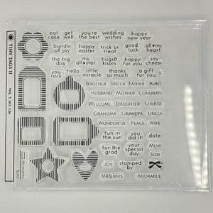 DESTASH PaperTrey Ink - Tiny Tags II - Juego de sellos transparentes Gracias Bebé Deseo Grande