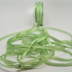 Grosgrain Striped Ribbon - 3/16 Zoll - Blatt Grün Weiß