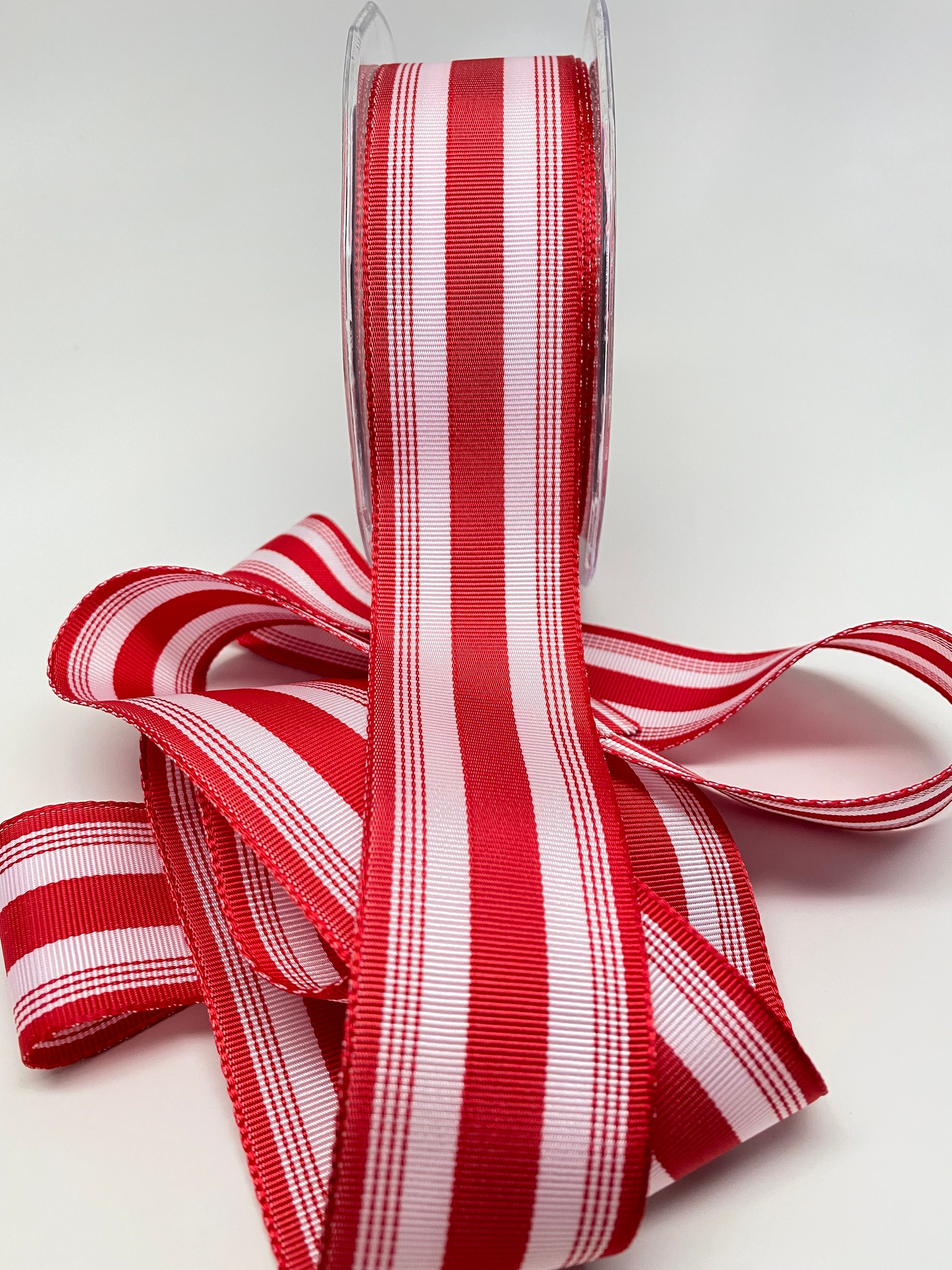 Chevron Striped Twill - Red and White - Ribbon - 3/4 inch - 1 Yard