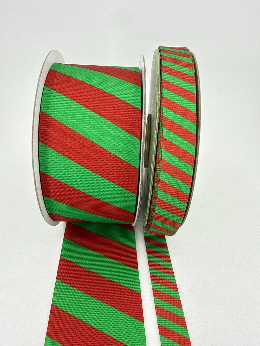 Grosgrain Modern Diagonal Stripe Ribbon -- 2 Inches — 5/8 Inches -- Red ...