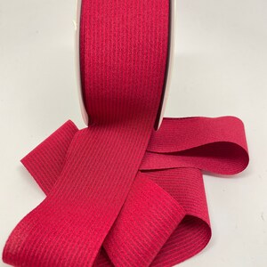 Ruban de lin lavé à rayures Oxford--1,5 pouces--Bourgogne et rouge - 2 mètres