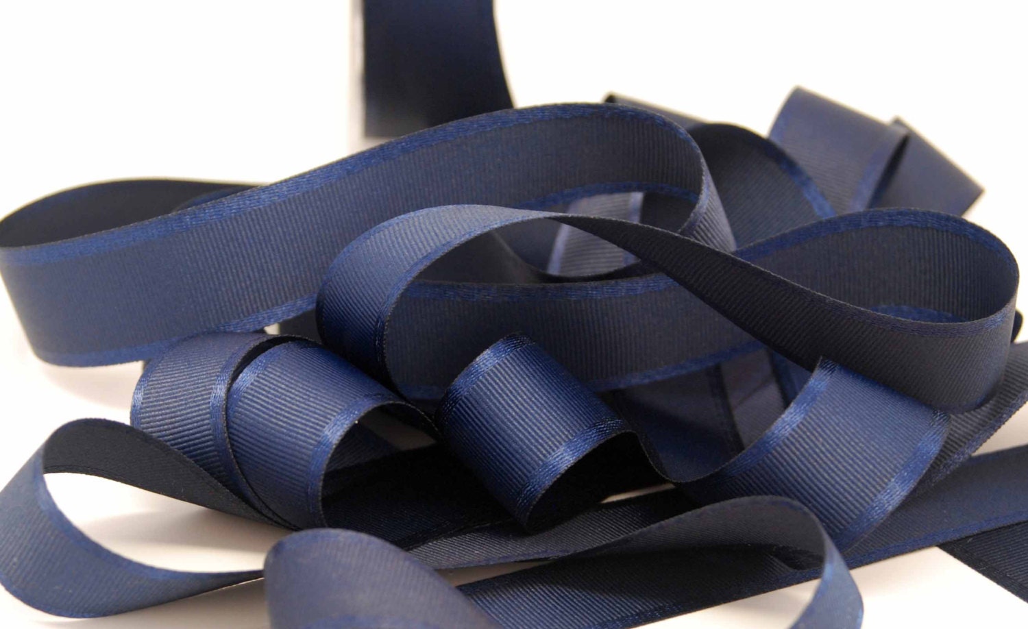 Grosgrain Ribbon With Satin Edge 1 Inch Wide Navy Blue 