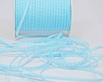 Solid Stitched Center Ribbon -- 1/8 inch -- Soft Sky Blue Baby Boy Blue Light Blue