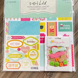 DESTASH - Enjoy and Celebrate Card Kit SEI - makes 8 cards - New