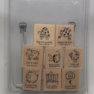 DESTASH -- Stampin Up -- Very Punny -- Cucciolo di maiale mucca pesce uccello