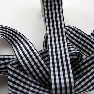 Gingham Ribbon -- 1.5 inches -- Black with White