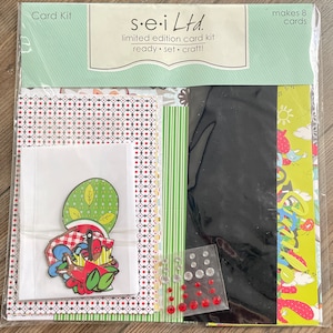 DESTASH - Cheerful Greetings Card Kit SEI - macht 8 Karten - Neu