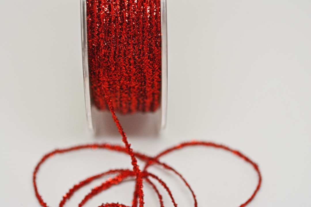 Red Tinsel String -- Thin -- Red Sparkle 10 Yards - Etsy