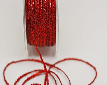 Red Tinsel String -- Thin -- Red Sparkle 10 yards