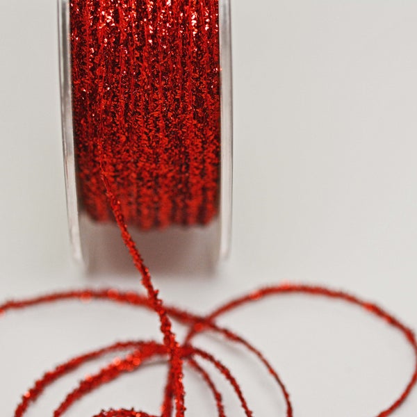 Red Tinsel String -- Thin -- Red Sparkle 10 yards