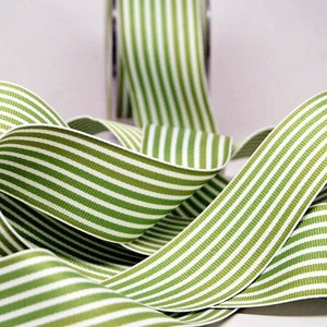 BULK gestreept grosgrain lint 15 yards -- 1,5 inch -- groen wit