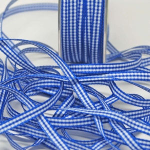 Solid Check Ribbon -- 3/16 inch -- Royal Blue Wit