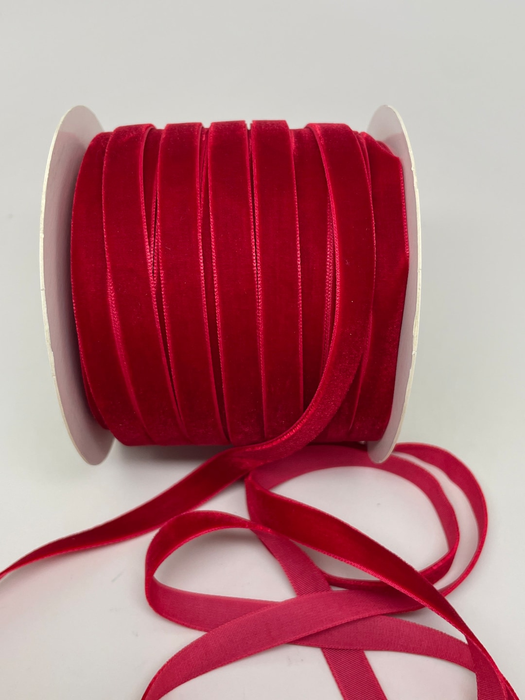 Red Ribbon Ruffle Trim Velvet Woven Ribbon Trim -- 3/8 Inches -- Deep Red - Etsy