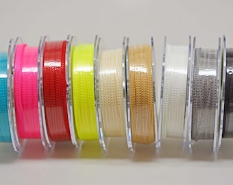 Satin Side Stitched Ribbon -- 1/8 inch -- Woven Stitch Edge -- 5 yards